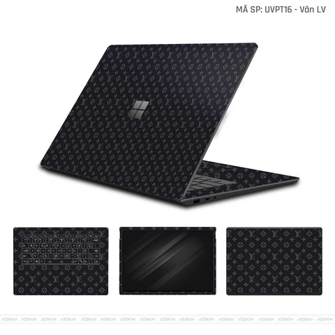 Dán Skin Laptop Surface Vân Nổi Vân LV Xanh Tím Than | UVPT16