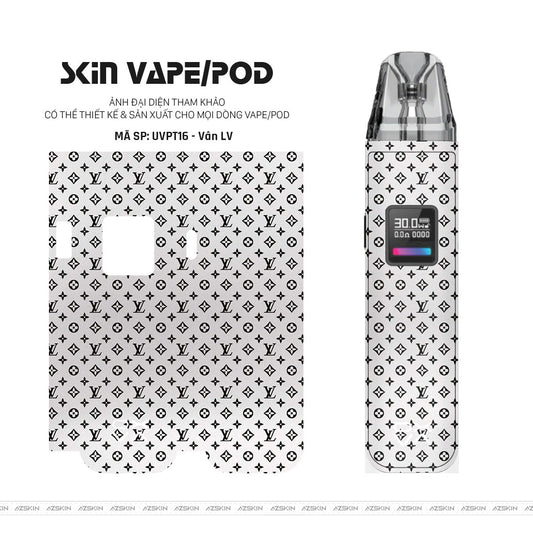 Dán Skin Pod Vân Nổi Vân LV Trắng | UVPT16