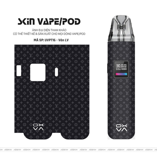 Dán Skin Pod Vân Nổi Vân LV Xanh Tím Than | UVPT16