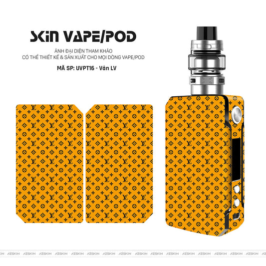 Dán Skin Vape Vân Pattern LV Đen Vàng | UVPT16