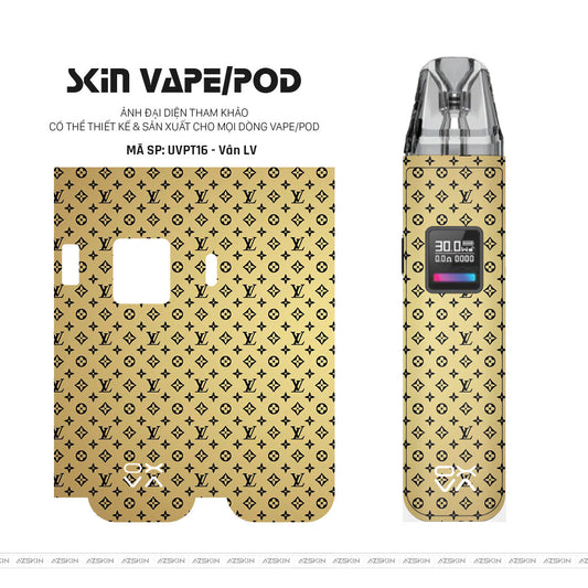 Dán Skin Pod Vân Nổi Vân LV Vàng | UVPT16