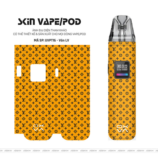 Dán Skin Pod Vân Nổi Vân LV Đen Vàng | UVPT16