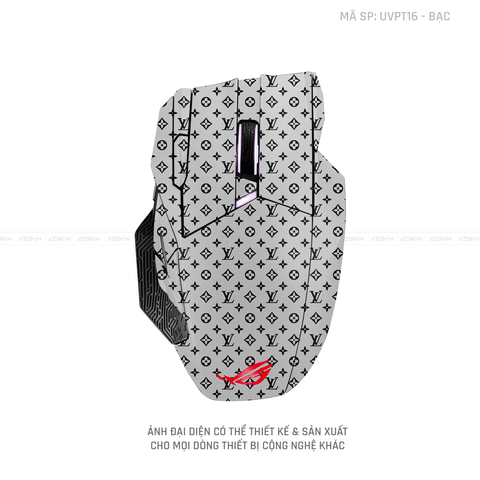 Skin Dán Chuột Asus Vân Nổi Hình Vân LV Bạc | UVPT16