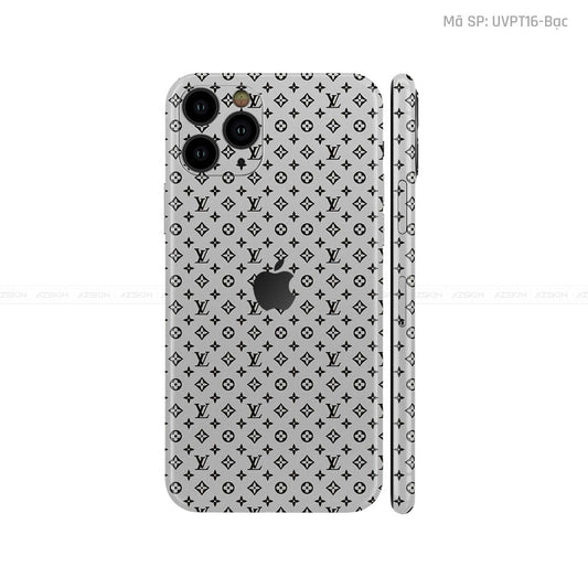 Dán Skin IPhone 11 Series Vân Pattern LV Bạc | UVPT16
