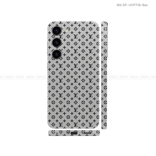 Dán Skin Samsung Galaxy S24 Series Vân Nổi LV Bạc | UVPT16