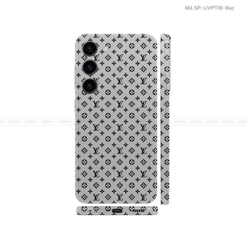 Dán Skin Galaxy S23 Series Vân Nổi LV Bạc | UVPT16