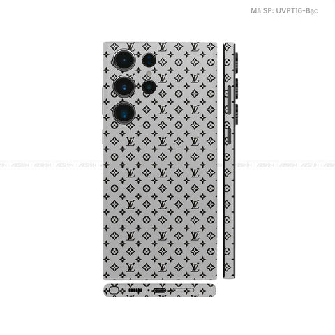 Dán Skin Galaxy S23 Series Vân Nổi LV Bạc | UVPT16