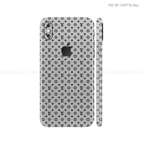 Dán Skin 3M IPhone X Series Vân Pattern LV Bạc | UVPT16