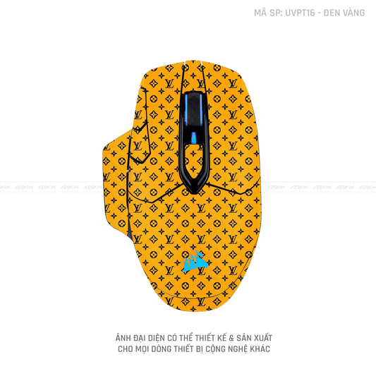 Skin Dán Chuột Corsair Vân Nổi Vân LV Vàng Đen | UVPT16