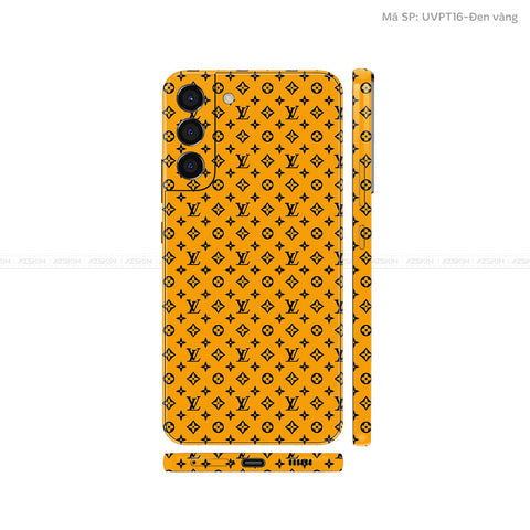 Dán Skin Galaxy S22 Series Vân Pattern LV Vàng Đen | UVPT16