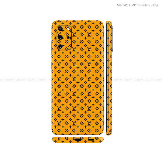 Dán Skin Galaxy S20 Series Vân Pattern LV Vàng Đen | UVPT16
