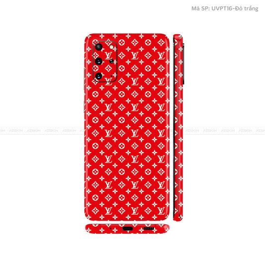 Dán Skin Galaxy S20 Series Vân Pattern LV Đỏ Trắng | UVPT16