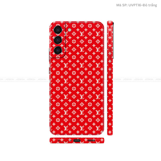 Dán Skin Galaxy S22 Series Vân Pattern LV Đỏ Trắng | UVPT16
