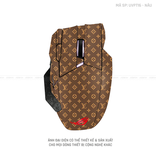 Skin Dán Chuột Asus Vân Nổi Hình Vân LV Nâu | UVPT16