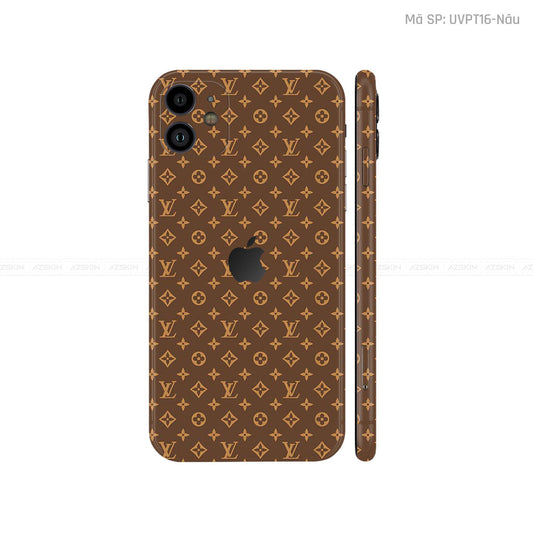 Dán Skin IPhone 11 Series Vân Pattern LV Nâu | UVPT16