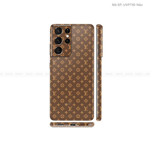 Dán Skin Galaxy S21 Series Vân Pattern LV Nâu | UVPT16