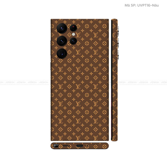 Dán Skin Galaxy S22 Series Vân Pattern LV Nâu | UVPT16