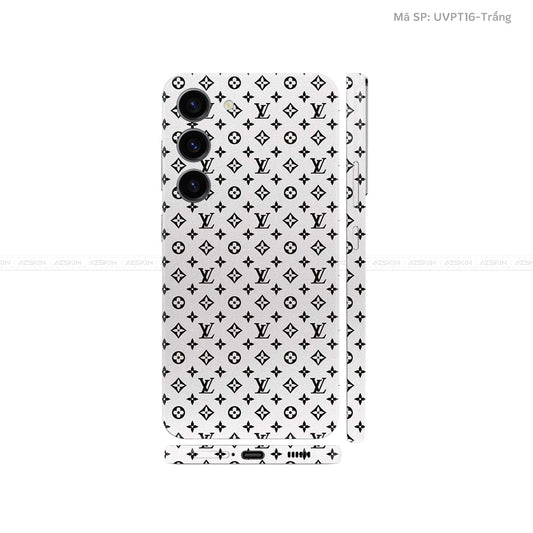 Dán Skin Samsung Galaxy S24 Series Vân Nổi LV Trắng | UVPT16
