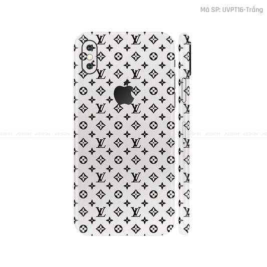 Dán Skin 3M IPhone X Series Vân Pattern LV Trắng | UVPT16