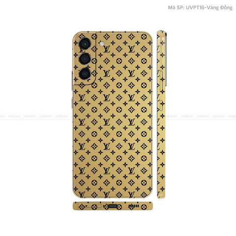 Dán Skin Galaxy S22 Series Vân Pattern LV Vàng Đồng | UVPT16