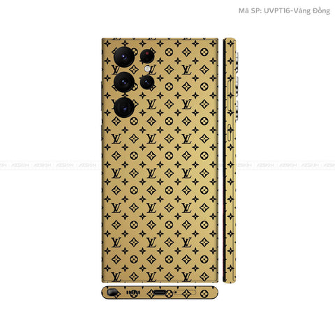 Dán Skin Galaxy S22 Series Vân Pattern LV Vàng Đồng | UVPT16