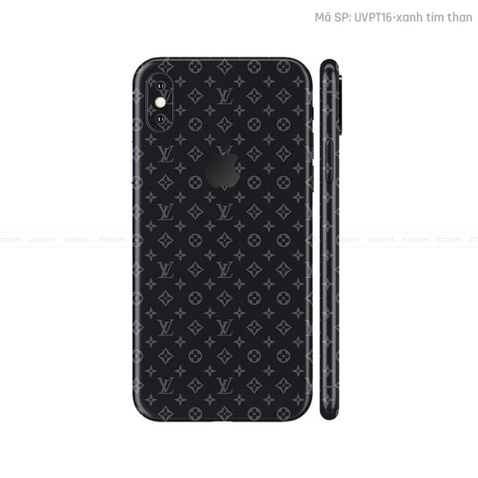 Dán Skin 3M IPhone X Series Vân Pattern LV Đen | UVPT16