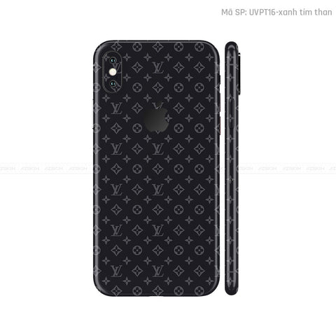 Dán Skin 3M IPhone X Series Vân Pattern LV Đen | UVPT16