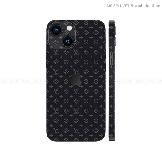 Dán Skin IPhone 14 Series Vân LV Đen | UVPT16