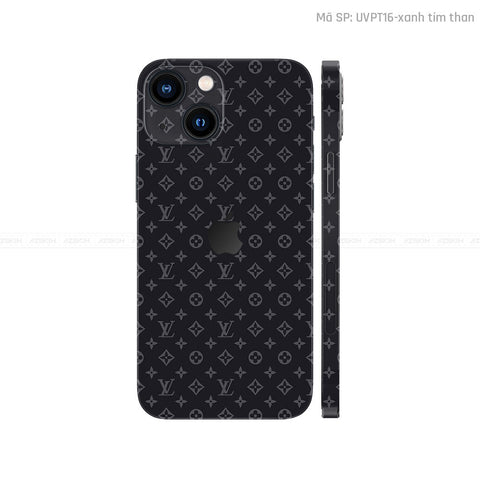 Dán Skin IPhone 14 Series Vân LV Đen | UVPT16