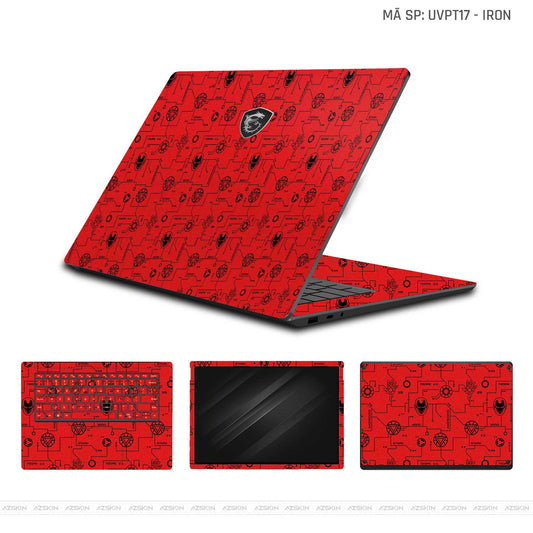 Dán Skin Laptop MSI Vân Nổi IRONMAN Đỏ | UVPT17