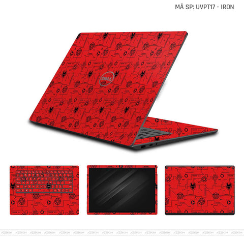 Dán Skin Laptop Dell Vân Nổi IRonman Đỏ | UVPT17