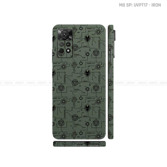 Dán Skin Xiaomi Redmi Note 11 Series Vân Nổi Iron Man Midnight | UVPT17