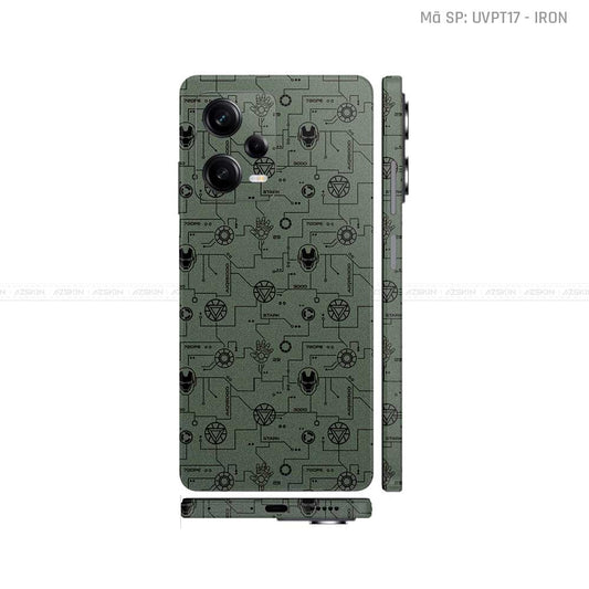 Dán Skin Xiaomi Redmi Note 12 Series Vân Nổi Iron Man Midnight | UVPT17