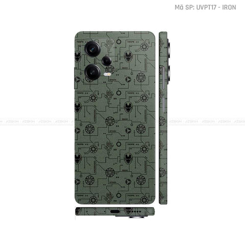 Dán Skin Xiaomi Redmi Note 12 Series Vân Nổi Iron Man Midnight | UVPT17
