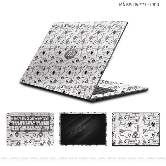 Dán Skin Laptop HP Vân IRonman Trắng | UVPT17