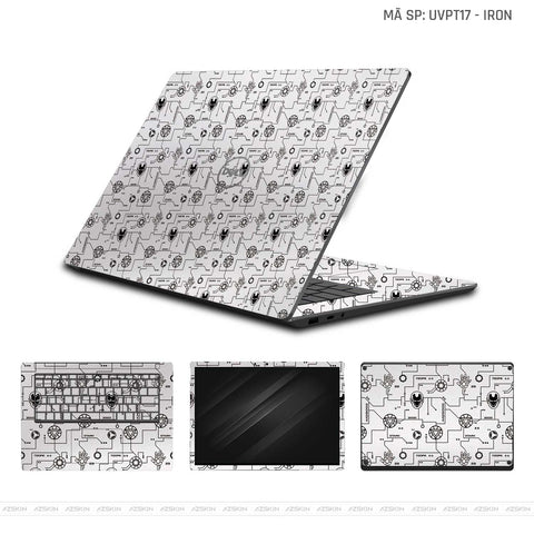 Dán Skin Laptop Dell Vân Nổi IRonman Trắng | UVPT17