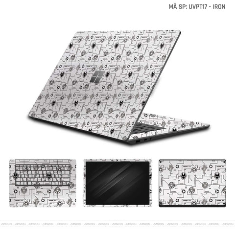 Dán Skin Laptop Surface Vân Nổi Iron Trắng | UVPT17