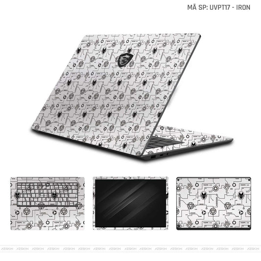 Dán Skin Laptop MSI Vân Nổi IRONMAN Trắng | UVPT17