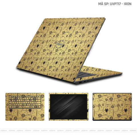 Dán Skin Laptop Dell Vân Nổi IRonman Gold | UVPT17