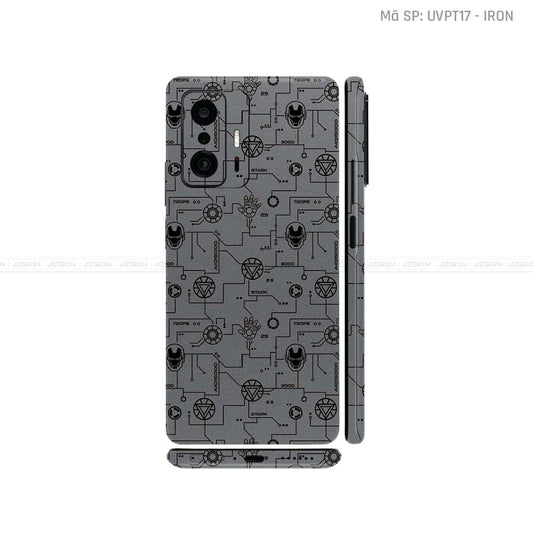 Dán Skin Xiaomi 11 Series Vân Nổi Iron Man Xám | UVPT17