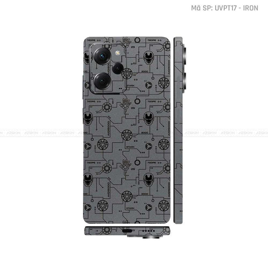 Dán Skin POCO Series Vân Nổi Iron Man Xám | UVPT17