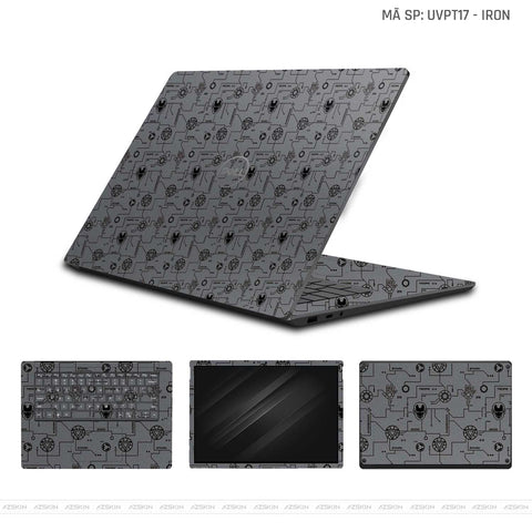 Dán Skin Laptop Dell Vân Nổi IRonman Xám | UVPT17