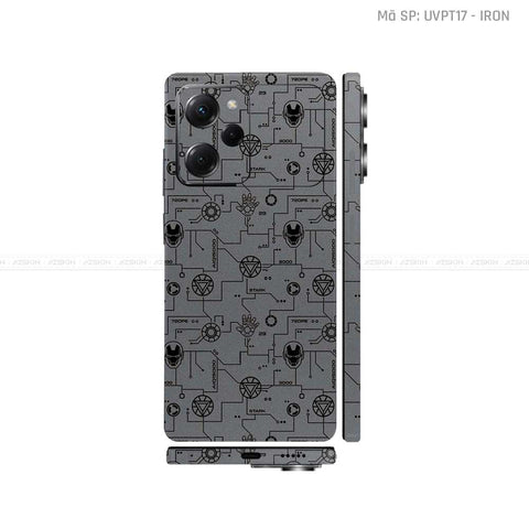 Dán Skin POCO Series Vân Nổi Iron Man Xám | UVPT17