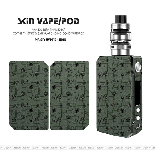 Dán Skin Vape Vân Ironman Xanh | UVPT17
