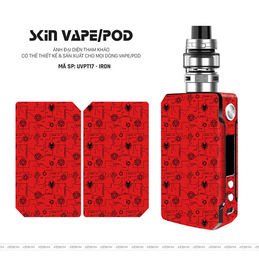 Dán Skin Vape Vân Ironman Đỏ | UVPT17