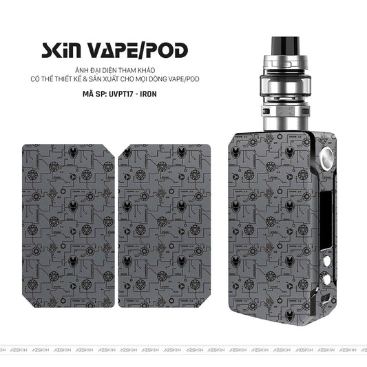 Dán Skin Vape Vân Ironman Xám | UVPT17