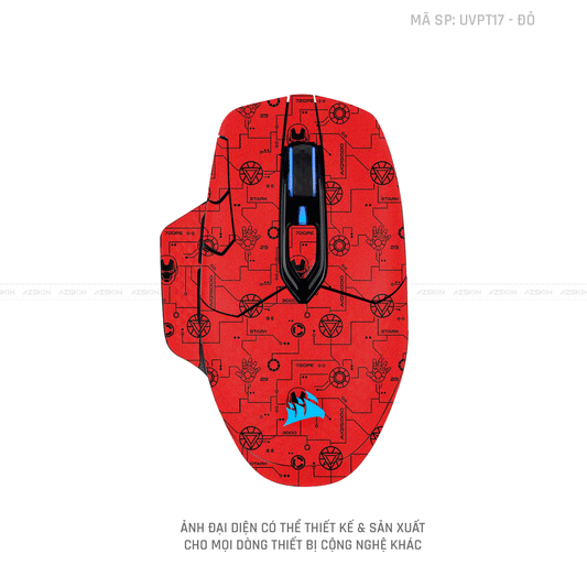 Skin Dán Chuột Corsair Vân Nổi Iron Đỏ | UVPT17