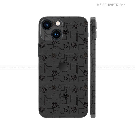 Dán Skin IPhone 14 Series Vân IRonman Black | UVPT17
