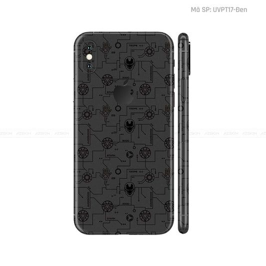 Dán Skin 3M IPhone X Series Vân Ironman Đen | UVPT17