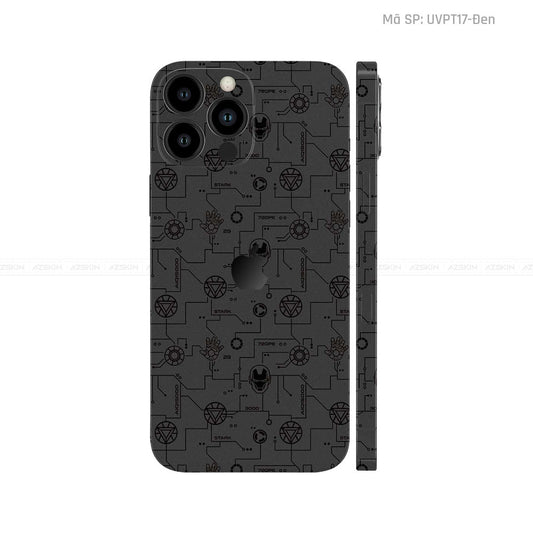 Dán Skin IPhone 14 Series Vân IRonman Black | UVPT17